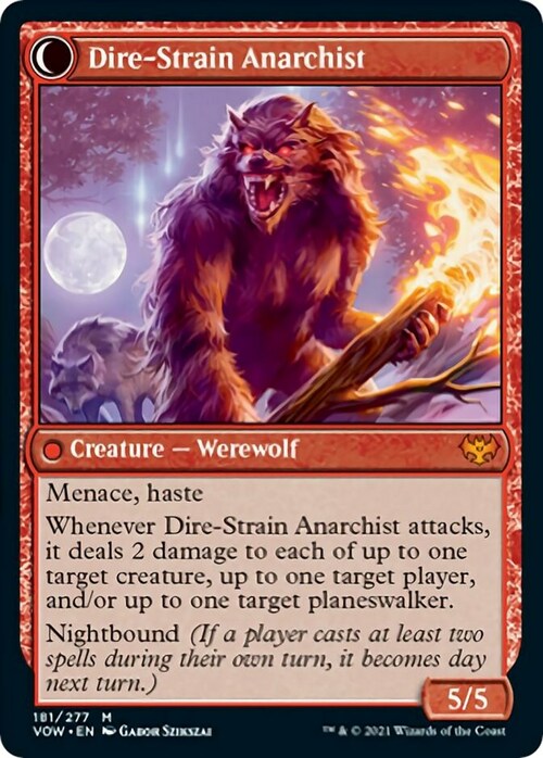 Volatile Arsonist // Dire-Strain Anarchist Card Back