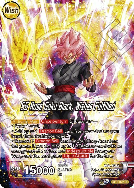 Zamasu // SS Rose Goku Black, Wishes Fulfilled Card Back