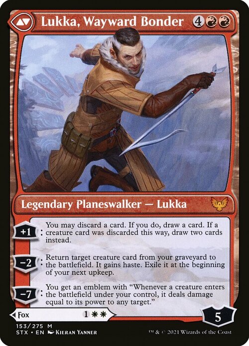 Mila, Crafty Companion // Lukka, Wayward Bonder Card Back