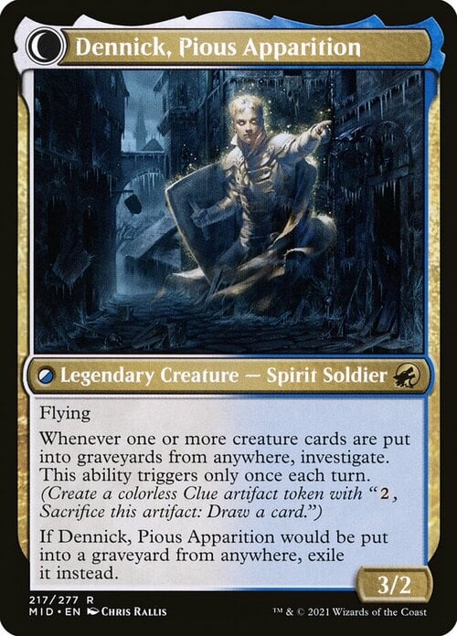 Dennick, Pious Apprentice // Dennick, Pious Apparition Card Back