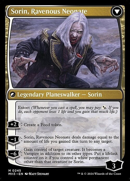 Sorin of House Markov // Sorin, Ravenous Neonate Card Back