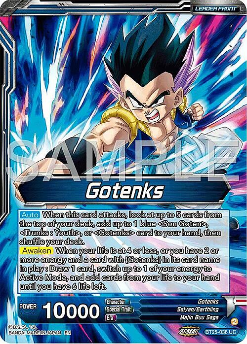 SS3 Gotenks, Power of the Strongest Rookie // Gotenks Card Back