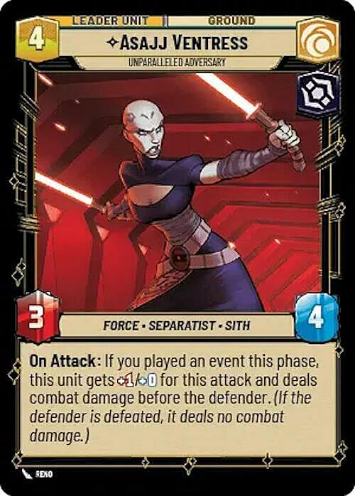 Asajj Ventress - Unparalleled Adversary Card Back