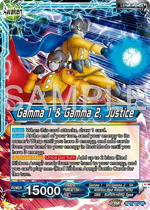 Gamma 2 // Gamma 1 & Gamma 2, Justice Card Back