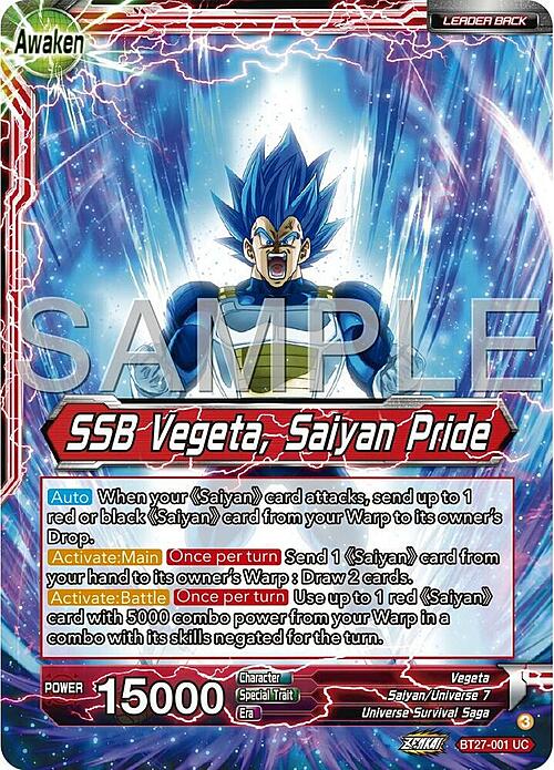 Vegeta // SSB Vegeta, Saiyan Pride Card Back