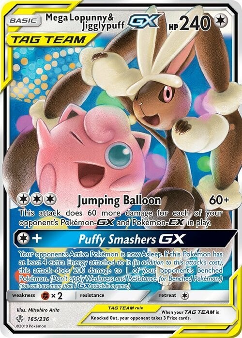 Mega Lopunny & Jigglypuff GX Card Front