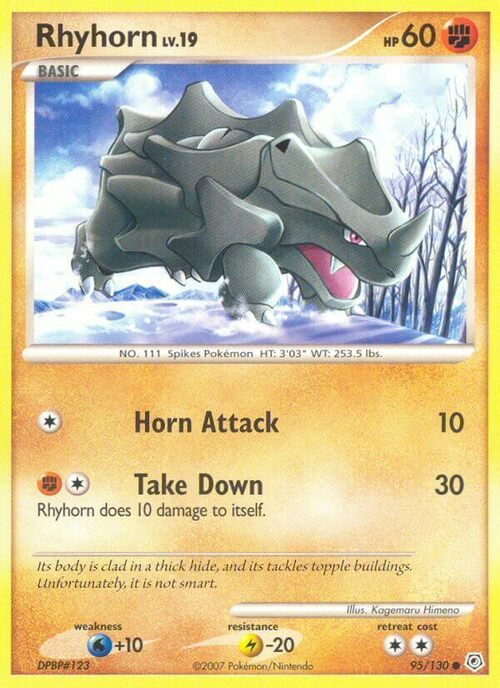 Rhyhorn Lv.19 Card Front