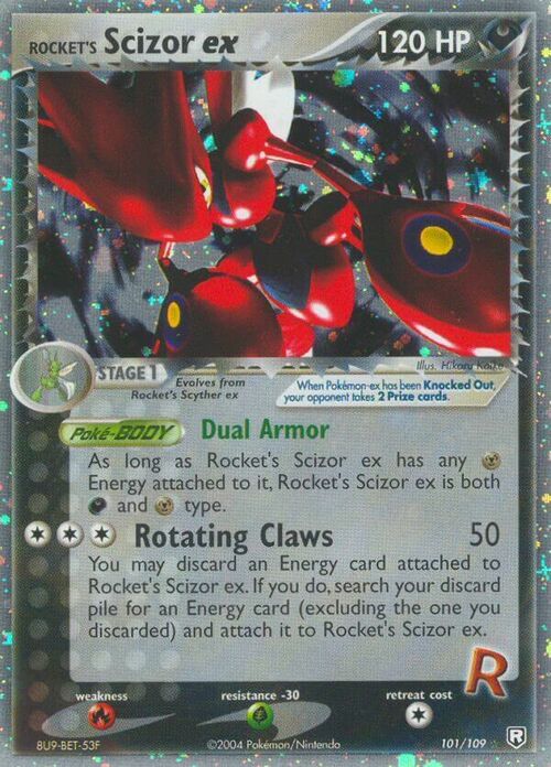 Rocket's Scizor ex Card Front