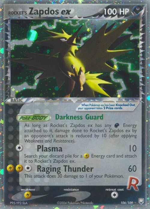 Rocket's Zapdos ex Card Front