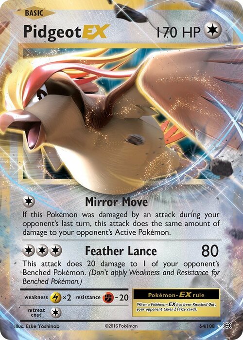 Pidgeot EX Card Front