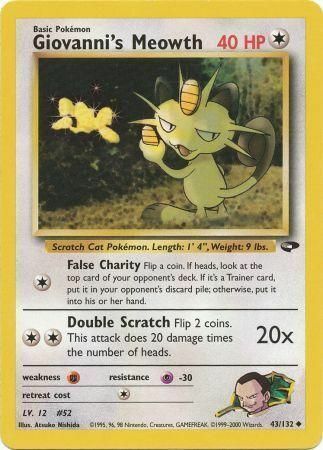 Giovanni's Meowth Card Front