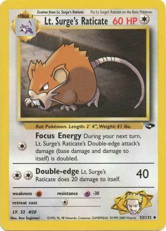 Lt. Surge's Raticate Card Front