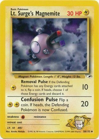 Lt. Surge's Magnemite Card Front