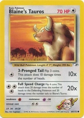 Blaine's Tauros Card Front