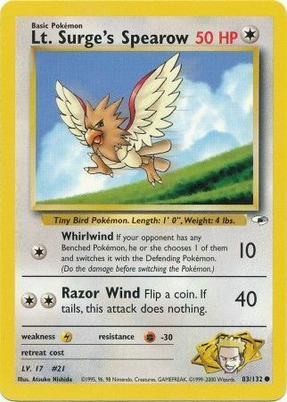 Lt. Surge's Spearow Card Front