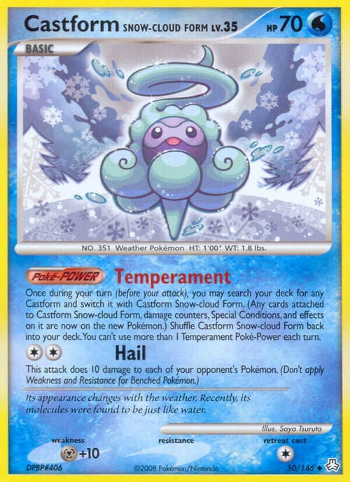 Castform Snow-cloud Form Card Front