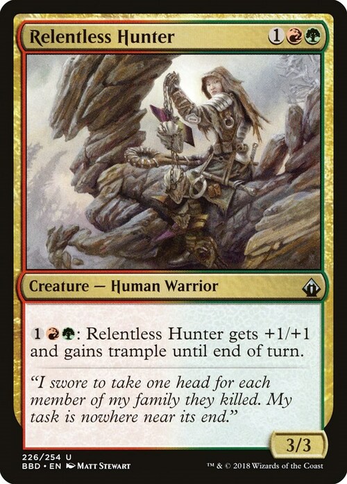 Relentless Hunter Card Front