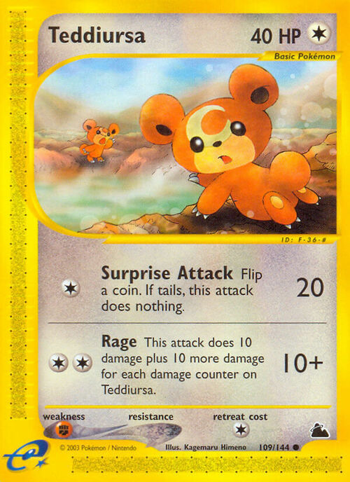 Teddiursa Card Front