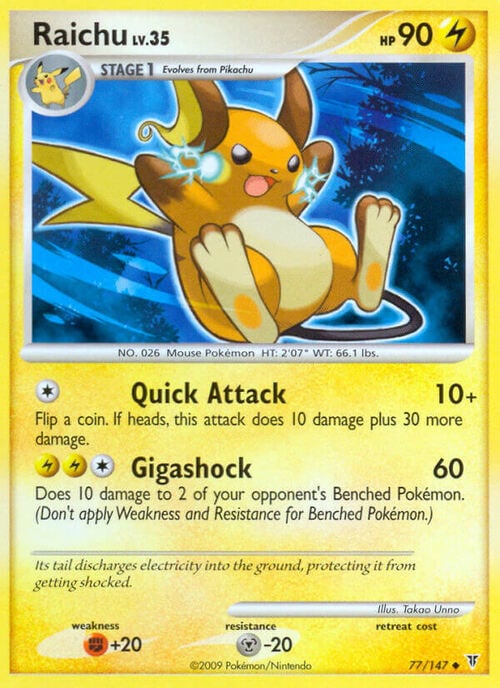 Raichu Card Front