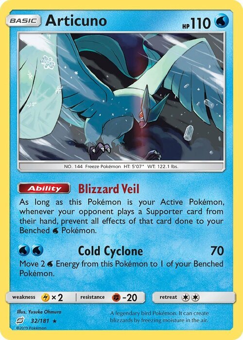 Articuno Card Front