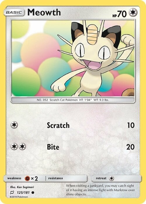 Meowth Card Front