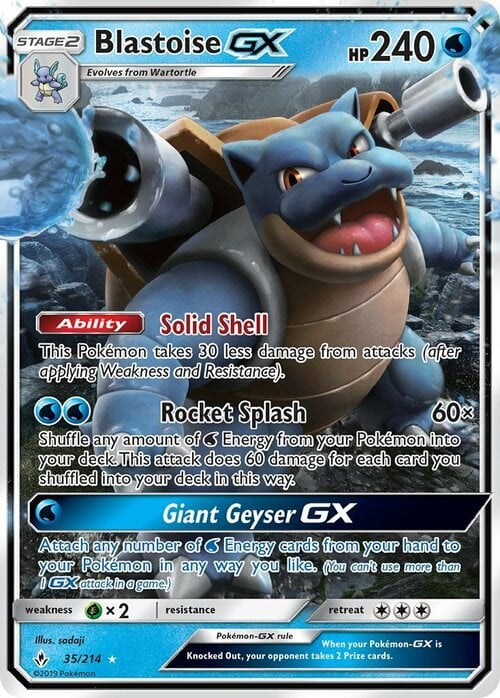 Blastoise GX Card Front