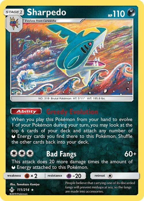 Sharpedo Card Front