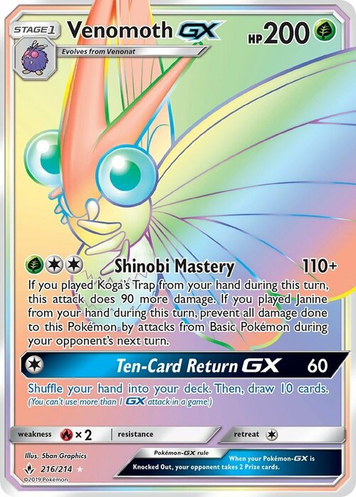 Venomoth GX Card Front