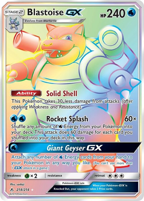 Blastoise GX Card Front