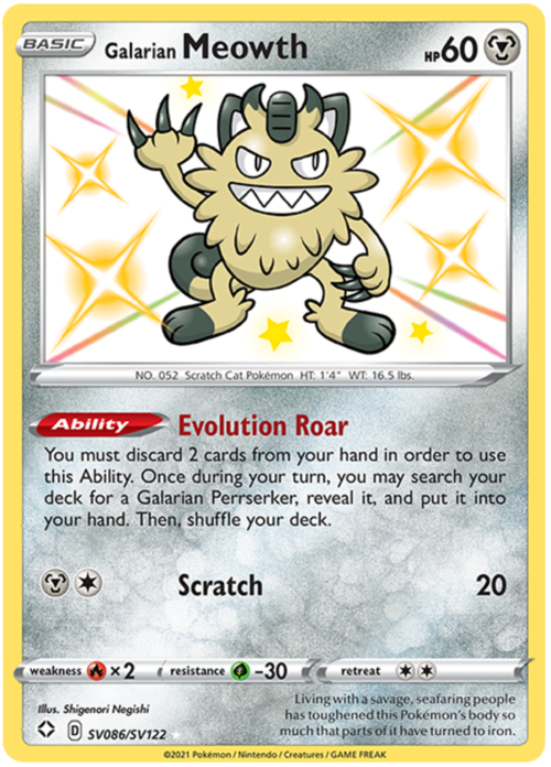 Galarian Meowth Card Front