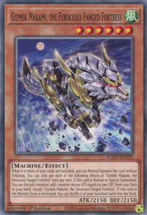 Gizmek Makami, the Ferocious Fanged Fortress Card Front