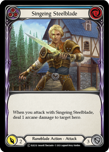 Singeing Steelblade - Blue Card Front