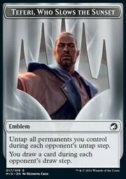 Teferi, Who Slows the Sunset Emblem // Clue