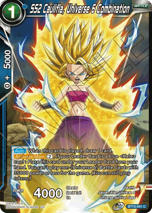 SS2 Caulifla, Universe 6 Combination Card Front