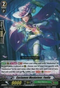 Cyclamen Musketeer, Favila Card Front