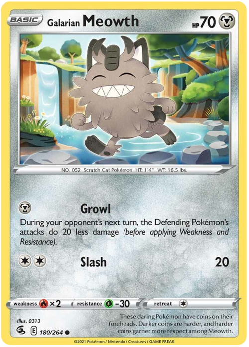 Galarian Meowth Card Front