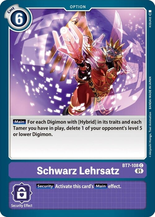 Schwarz Lehrsatz Card Front