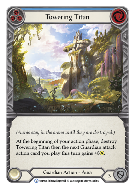 Towering Titan - Blue Card Front