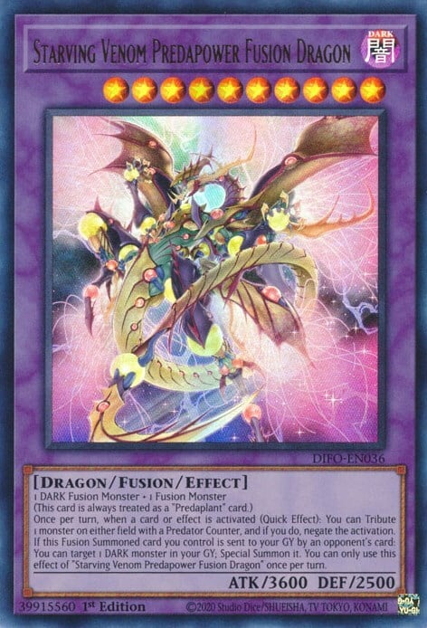 Starving Venom Predapower Fusion Dragon Card Front