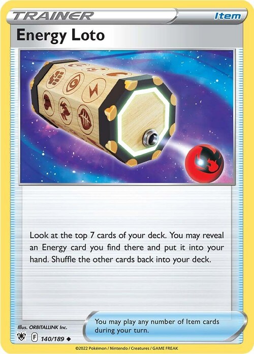 Energy Loto Card Front