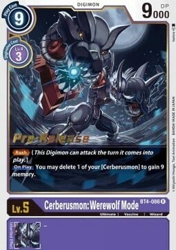 Cerberusmon: Werewolf Mode Card Front