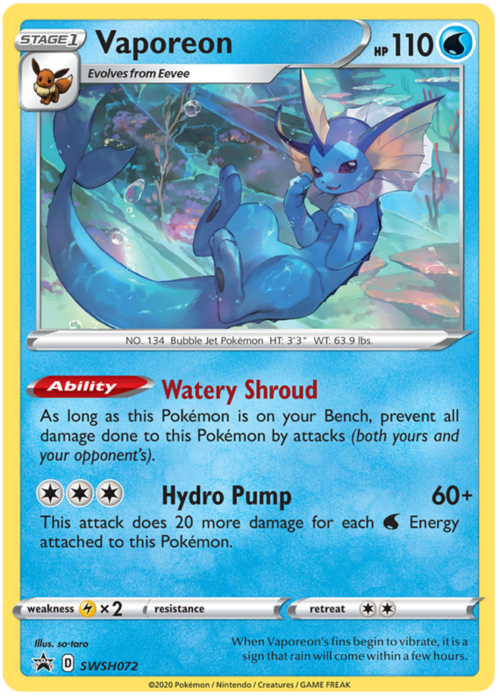 Vaporeon Card Front