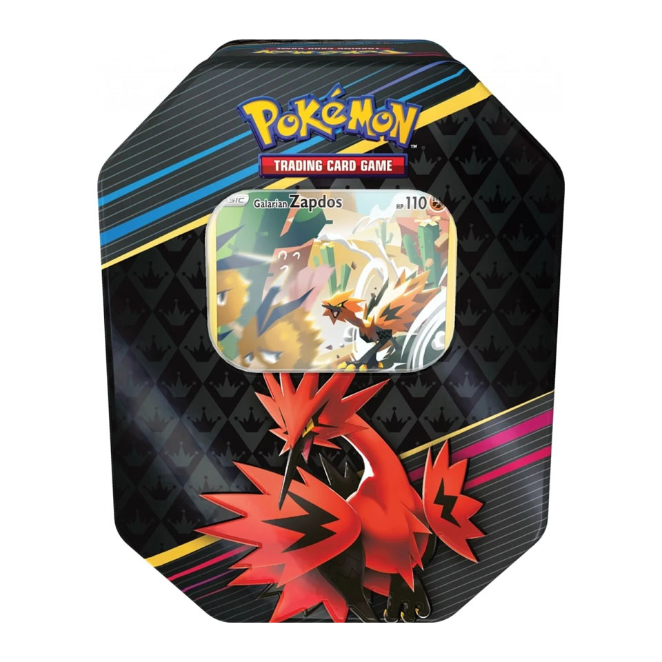 Crown Zenith: Galarian Zapdos Tin