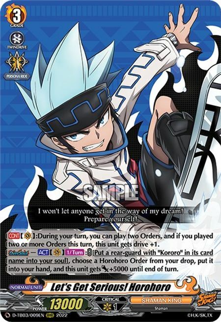 Let's Get Serious! Horohoro Card Front