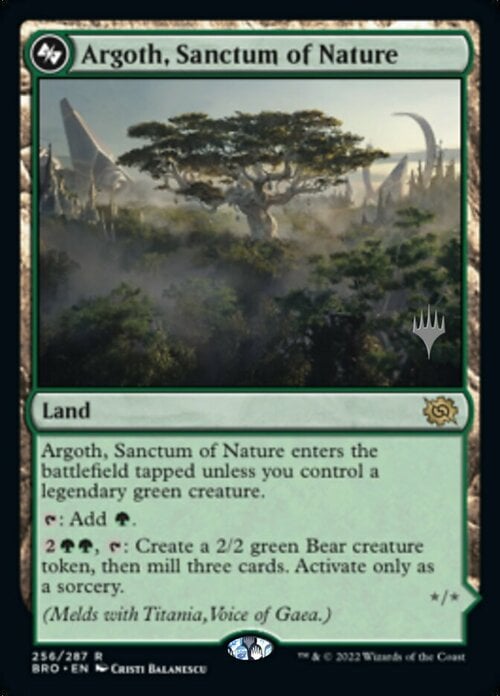 Argoth, Sanctum of Nature // Titania, Gaea Incarnate Card Front