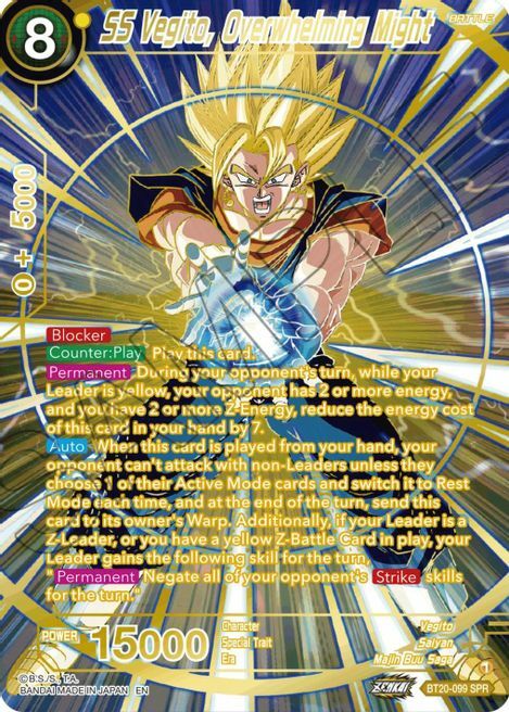 SS Vegito, Overwhelming Might Card Front