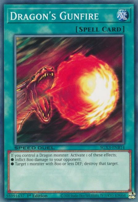 Dragon's Gunfire Card Front