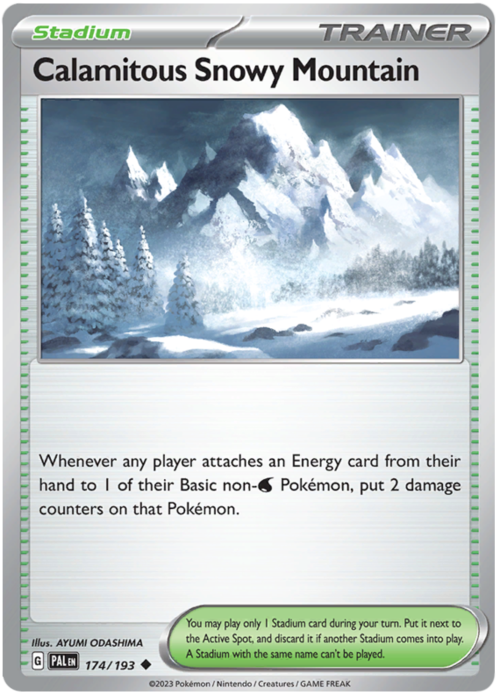 Calamitous Snowy Mountain Card Front