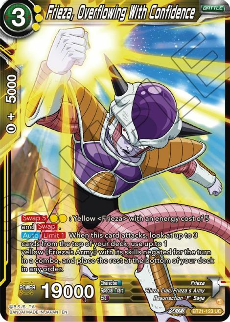 Frieza, Overflowing With Confidence Card Front