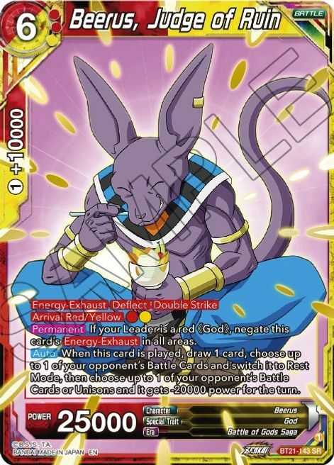 Beerus, Judge of Ruin Card Front